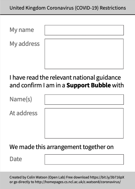 Click to download the monochrome Support Bubble template as a printable PDF